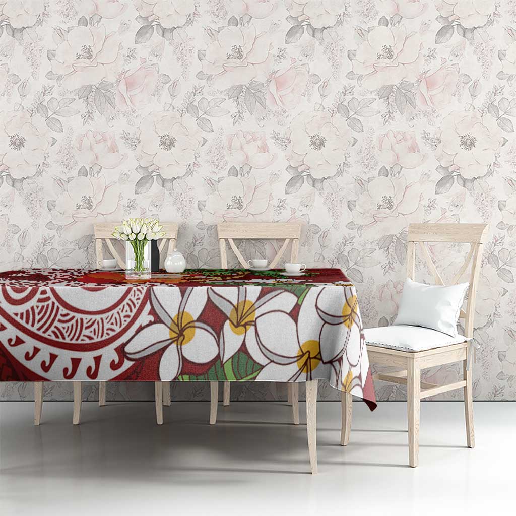 Polynesian Tablecloth Tropical Santa - Plumeria Red Vintage LT7 - Polynesian Pride