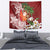 Polynesian Tapestry Tropical Santa - Plumeria Red Vintage