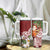 Polynesian Tumbler With Handle Tropical Santa - Plumeria Red Vintage