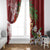 Polynesian Window Curtain Tropical Santa - Plumeria Red Vintage