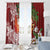 Polynesian Window Curtain Tropical Santa - Plumeria Red Vintage