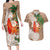 Polynesian Couples Matching Long Sleeve Bodycon Dress and Hawaiian Shirt Tropical Santa - Plumeria Beige Vintage