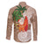 Polynesian Family Matching Long Sleeve Bodycon Dress and Hawaiian Shirt Tropical Santa - Plumeria Beige Vintage