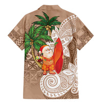 Polynesian Family Matching Mermaid Dress and Hawaiian Shirt Tropical Santa - Plumeria Beige Vintage