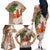 Polynesian Family Matching Off The Shoulder Long Sleeve Dress and Hawaiian Shirt Tropical Santa - Plumeria Beige Vintage