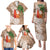 Polynesian Family Matching Puletasi and Hawaiian Shirt Tropical Santa - Plumeria Beige Vintage