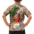 Polynesian Family Matching Short Sleeve Bodycon Dress and Hawaiian Shirt Tropical Santa - Plumeria Beige Vintage