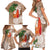 Polynesian Family Matching Short Sleeve Bodycon Dress and Hawaiian Shirt Tropical Santa - Plumeria Beige Vintage