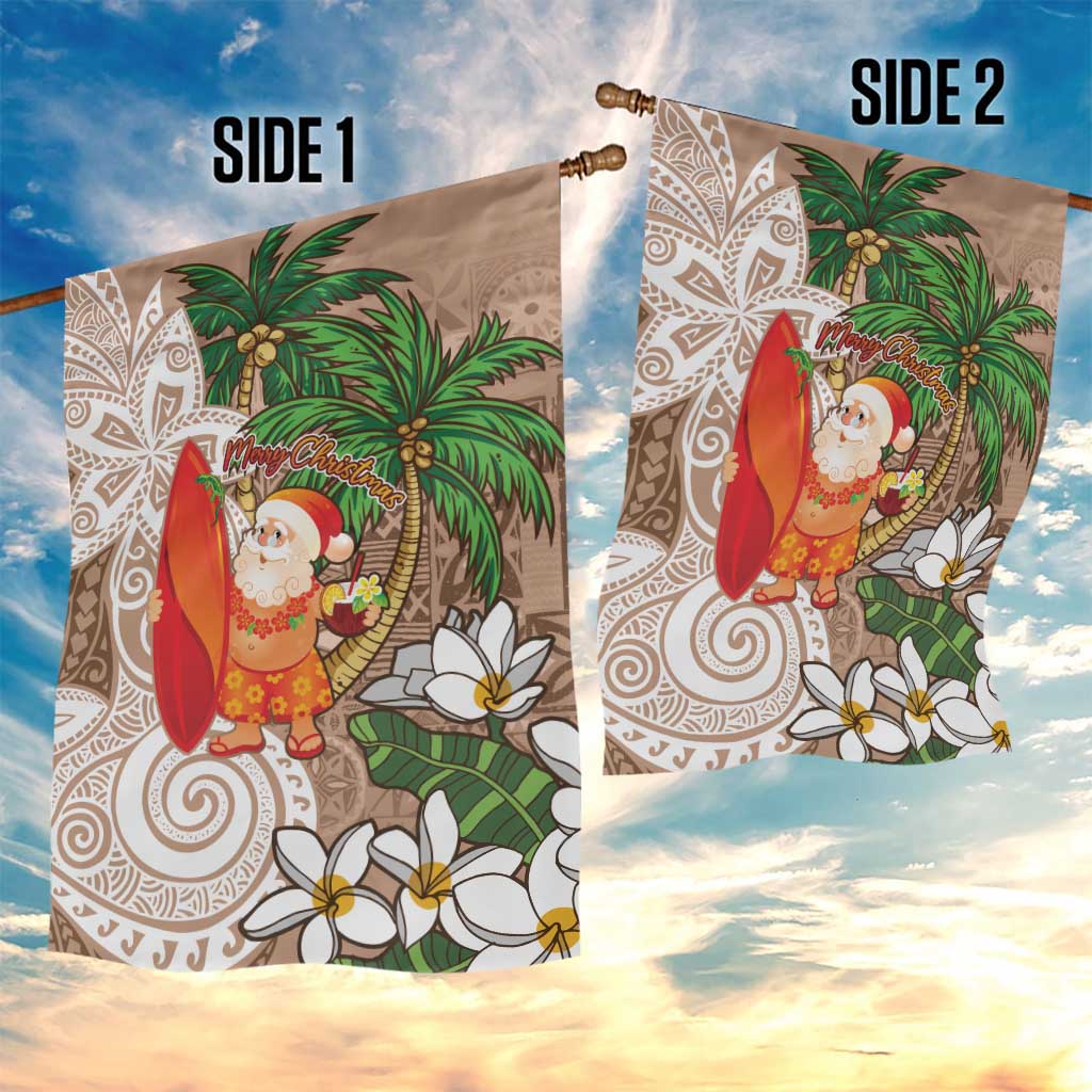 Polynesian Garden Flag Tropical Santa - Plumeria Beige Vintage LT7 - Polynesian Pride