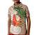 Polynesian Kid Polo Shirt Tropical Santa - Plumeria Beige Vintage