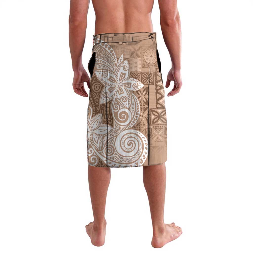 Polynesian Lavalava Tropical Santa - Plumeria Beige Vintage LT7 - Polynesian Pride