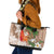 Polynesian Leather Tote Bag Tropical Santa - Plumeria Beige Vintage