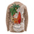 Polynesian Long Sleeve Shirt Tropical Santa - Plumeria Beige Vintage