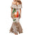 Polynesian Mermaid Dress Tropical Santa - Plumeria Beige Vintage