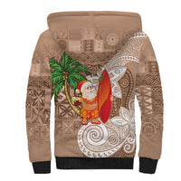 Polynesian Sherpa Hoodie Tropical Santa - Plumeria Beige Vintage LT7 - Polynesian Pride