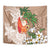 Polynesian Tapestry Tropical Santa - Plumeria Beige Vintage