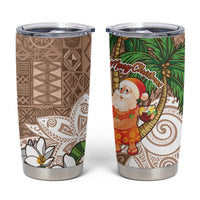 Polynesian Tumbler Cup Tropical Santa - Plumeria Beige Vintage LT7 Beige - Polynesian Pride