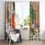 Polynesian Window Curtain Tropical Santa - Plumeria Beige Vintage