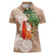 Polynesian Women Polo Shirt Tropical Santa - Plumeria Beige Vintage