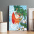 Polynesian Canvas Wall Art Tropical Santa - Plumeria Turquoise Vintage