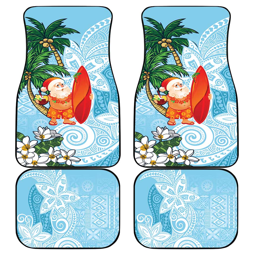 Polynesian Car Mats Tropical Santa - Plumeria Turquoise Vintage LT7 - Polynesian Pride