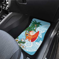 Polynesian Car Mats Tropical Santa - Plumeria Turquoise Vintage LT7 - Polynesian Pride