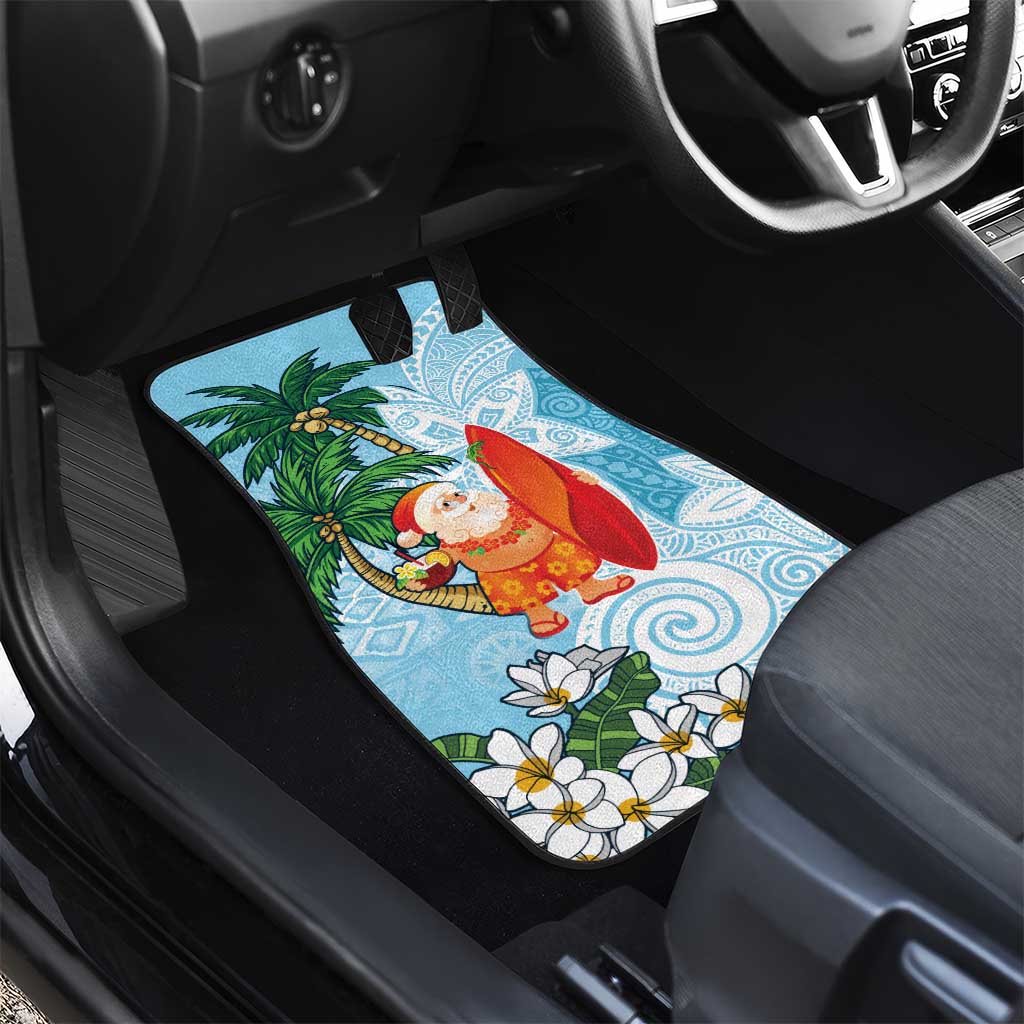 Polynesian Car Mats Tropical Santa - Plumeria Turquoise Vintage LT7 - Polynesian Pride