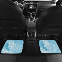 Polynesian Car Mats Tropical Santa - Plumeria Turquoise Vintage LT7 Set 2pcs - Back Turquoise - Polynesian Pride