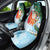 Polynesian Car Seat Cover Tropical Santa - Plumeria Turquoise Vintage