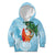 Polynesian Kid Hoodie Tropical Santa - Plumeria Turquoise Vintage