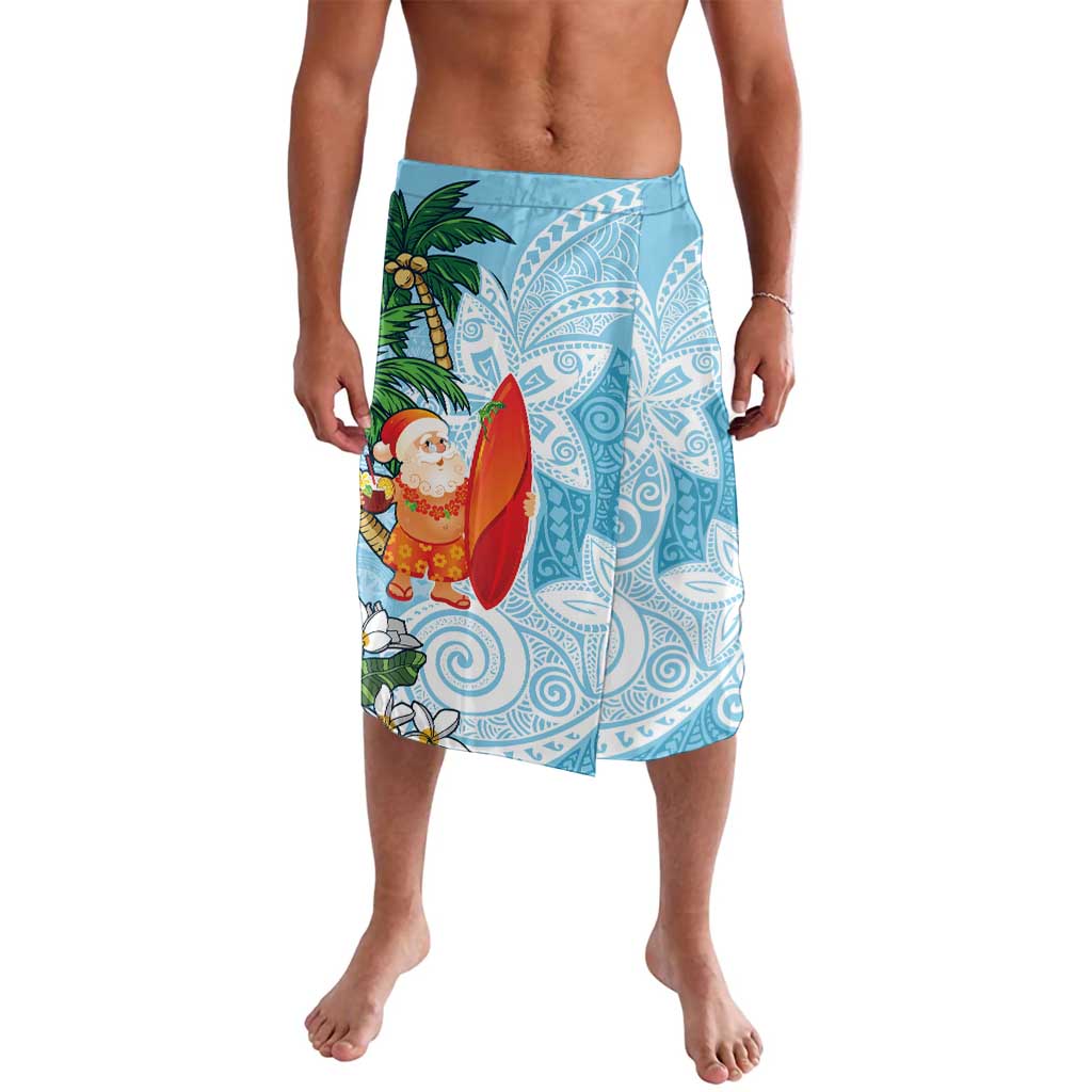 Polynesian Lavalava Tropical Santa - Plumeria Turquoise Vintage LT7 Turquoise - Polynesian Pride