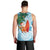 Polynesian Men Tank Top Tropical Santa - Plumeria Turquoise Vintage