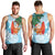 Polynesian Men Tank Top Tropical Santa - Plumeria Turquoise Vintage