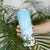 Polynesian Skinny Tumbler Tropical Santa - Plumeria Turquoise Vintage