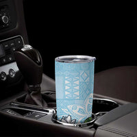 Polynesian Tumbler Cup Tropical Santa - Plumeria Turquoise Vintage LT7 - Polynesian Pride