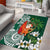 Polynesian Area Rug Tropical Santa - Plumeria Green Vintage