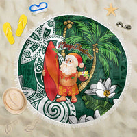 Polynesian Beach Blanket Tropical Santa - Plumeria Green Vintage LT7 One Size 150cm Green - Polynesian Pride