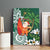 Polynesian Canvas Wall Art Tropical Santa - Plumeria Green Vintage