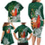 Polynesian Family Matching Long Sleeve Bodycon Dress and Hawaiian Shirt Tropical Santa - Plumeria Green Vintage