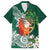 Polynesian Family Matching Long Sleeve Bodycon Dress and Hawaiian Shirt Tropical Santa - Plumeria Green Vintage