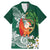 Polynesian Family Matching Mermaid Dress and Hawaiian Shirt Tropical Santa - Plumeria Green Vintage