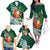 Polynesian Family Matching Off The Shoulder Long Sleeve Dress and Hawaiian Shirt Tropical Santa - Plumeria Green Vintage