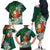 Polynesian Family Matching Off The Shoulder Long Sleeve Dress and Hawaiian Shirt Tropical Santa - Plumeria Green Vintage