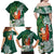 Polynesian Family Matching Off Shoulder Maxi Dress and Hawaiian Shirt Tropical Santa - Plumeria Green Vintage