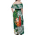 Polynesian Family Matching Off Shoulder Maxi Dress and Hawaiian Shirt Tropical Santa - Plumeria Green Vintage