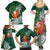 Polynesian Family Matching Summer Maxi Dress and Hawaiian Shirt Tropical Santa - Plumeria Green Vintage