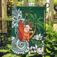 Polynesian Garden Flag Tropical Santa - Plumeria Green Vintage LT7 Garden Flag Green - Polynesian Pride