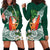 Polynesian Hoodie Dress Tropical Santa - Plumeria Green Vintage