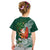 Polynesian Kid T Shirt Tropical Santa - Plumeria Green Vintage