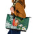 Polynesian Leather Tote Bag Tropical Santa - Plumeria Green Vintage